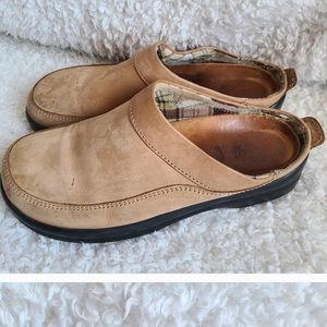 Birkenstock Footprints tan leather clogs